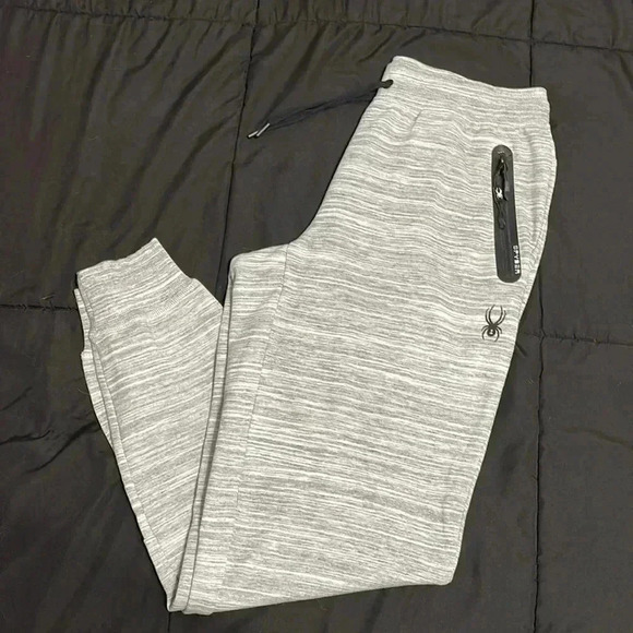 🖤 NWTS - Spyder Active ProW B‎ Grey Heathered Sweatpants w/ Zipper Pockets - Picture 1 of 8